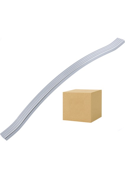 Akasya Krom 288 mm 10LU Set Gümüş Metal Mobilya Kulpu Çizgili Model Paslanmaz Sağlam Kulplar Kulbu