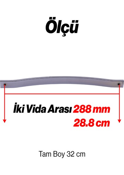 Akasya Krom 288 mm 10LU Set Gümüş Metal Mobilya Kulpu Çizgili Model Paslanmaz Sağlam Kulplar Kulbu fiyatları