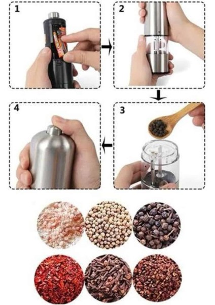 Msa-Shop Otomatik Tuz ve Karabiber Öğütücü Baharat Öğütücü Tuz Karabiber Değirmeni fırsatları