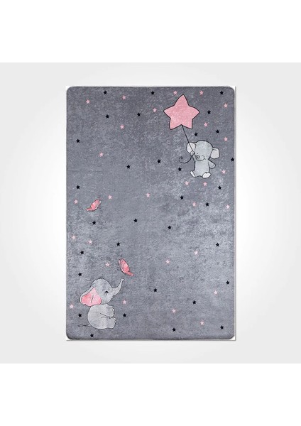 Vesoul Figürlü Gri Pamuk ve Polyester Kaydırmaz Taban Djital Baskı Çocuk Halısı fiyatları