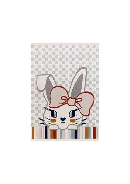 Rafz Figürlü Multi Polyester Pamuk Tabanlı Çocuk Halısı