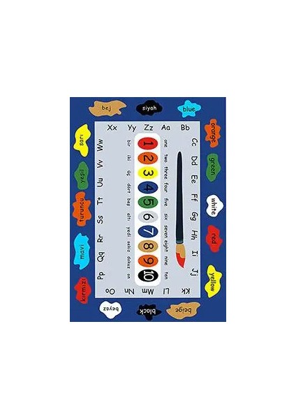 Glarus Figürlü Multi Pamuk ve Polyester Kaydırmaz Tabanlı Dijital Baskı Çocuk Halısı