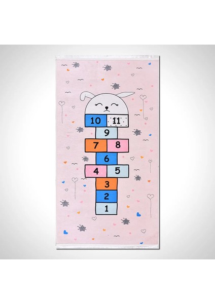 Wohlen Figürlü Pembe Pamuk ve Polyester Kaydırmaz Taban Dijital Baskı Çocuk Halısı fiyatları