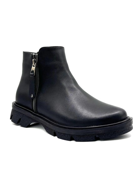 Milano Çift Fermuar Detaylı Günlük Kadın Bot Siyah