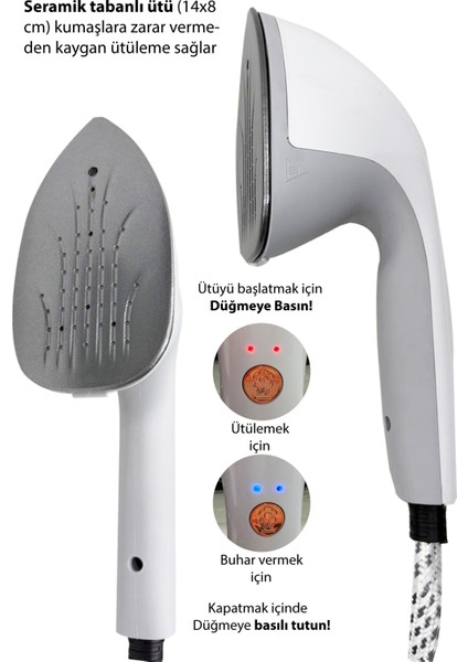 Iki Fonksiyonlu Dikey ve Yatay Buhar Kazanlı Ütü