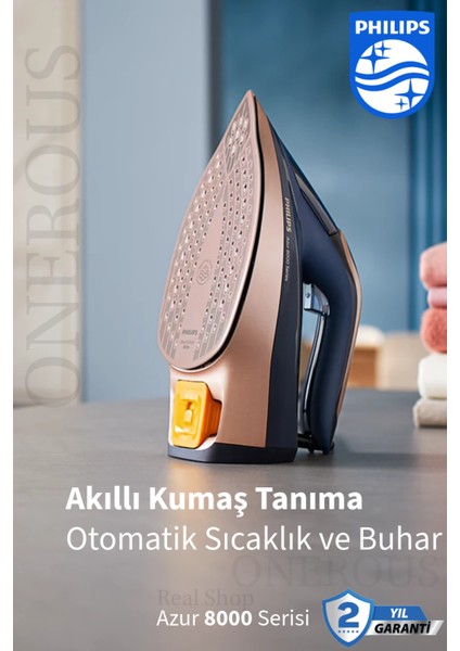 Sensörlü Kumaşa Göre Isı Ayarlı Buharlı Ütü, Turbo Şok 260G, Lacivert