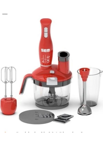 Kırmızı Problade Sk Blender Seti, Güçlü ve Şık Mutfak Aksesuarı