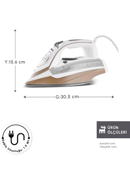 Buharlı Ütü 3000W Vantuzlu, Güçlü ve Kolay Kullanım Için Tasarlandı modelleri