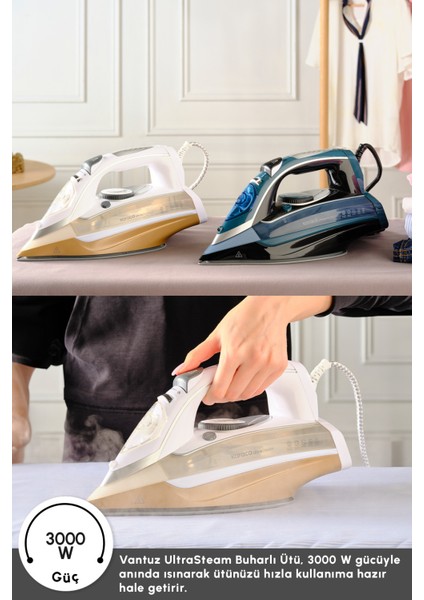 Buharlı Ütü 3000W Vantuzlu, Güçlü ve Kolay Kullanım Için Tasarlandı fırsatları