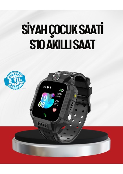 Msa-Shop S10 Akıllı Çocuk Saati Siyah Model Çift Yönlü Konuşma ve Sos