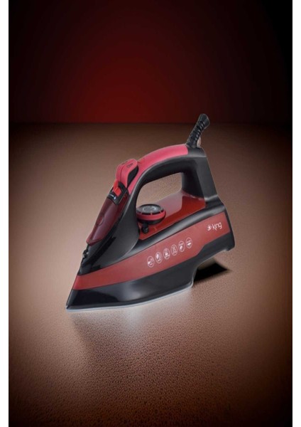 Kırmızı Buharlı Ütü, 4 Yıl Garanti, Isı Kontrollü, Kolay Kullanım
