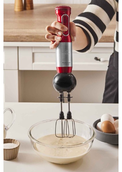 Kırmızı 1500W Güçlü Blender Seti, Paslanmaz Çelik Bıçaklar, Hızlı ve Kolay Kullanım