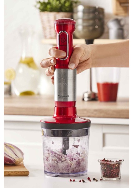 Kırmızı 1500W Güçlü Blender Seti, Paslanmaz Çelik Bıçaklar, Hızlı ve Kolay Kullanım