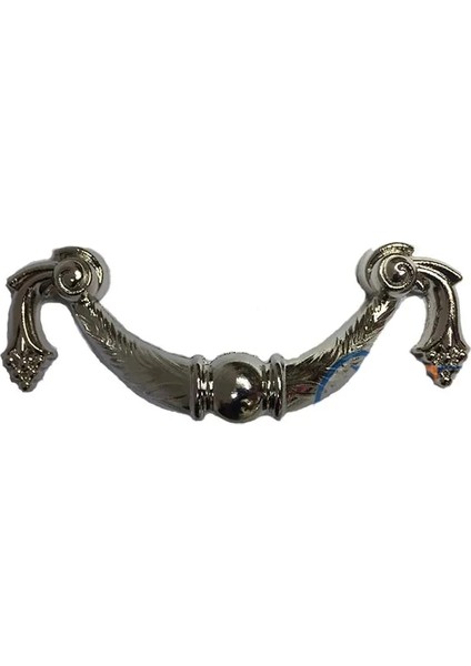 Dekoratif Zamak Üzümlü Kulp - 64MM, Nikel, 100 Adet