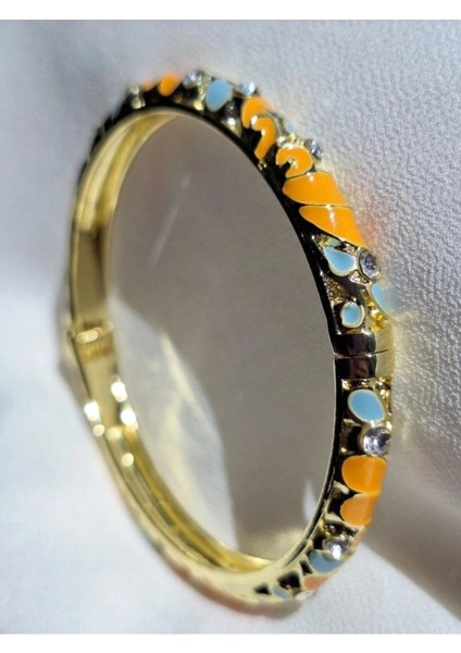 Mineli Taşlı Desenli Kelepçe Bileklik modelleri