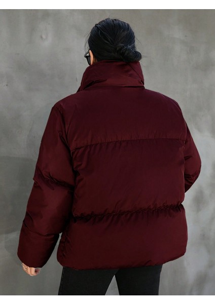 Kadın Haki Owersize Dolumlu Şişme Su Geçirmez Mont TBG069 modelleri