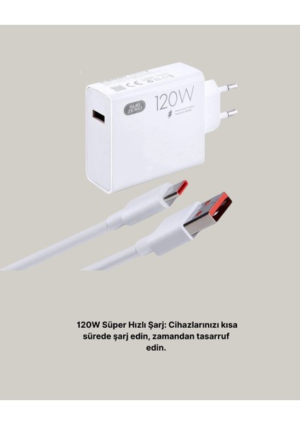 120W Güçlü Hızlı Şarj Adaptörü ve Type-C Kablo Seti – Güvenli Şarj Teknolojisi fırsatları