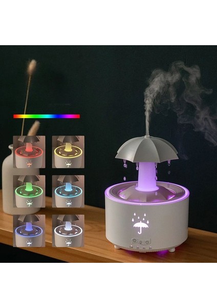 Hava Nemlendirici Aroma Uçucu Yağ Difüzörü Şemsiye Yağmur Damlası Buhar Makinesi LED Işıklı fiyatları