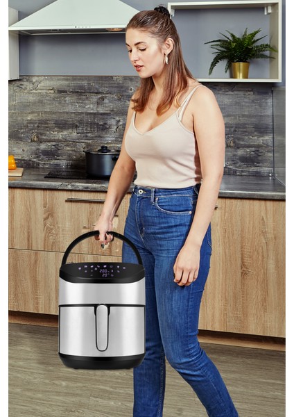Set Paketi: Dokunmatik Airfryer, Sıcak Hava Fritözü ve Paslanmaz Çelik El Blender