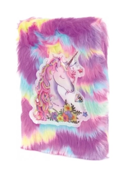 Çiçekli Unicorn Tasarımlı Peluş Hatıra Defteri fiyatları