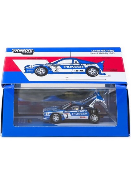 Tarmac Works 1/64 Lancia 037 Rally Ypres 24 Hours Rally 1983 #3 modelleri