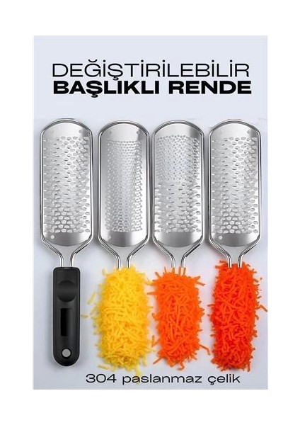 Bx Rende 3 Değiştirilebilir Başlıklı Profesyonel 304 Çelik El Rendesi