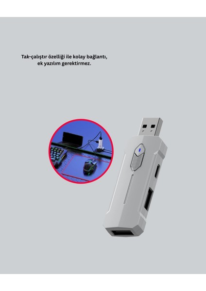 Rekabetçi Mobil Oyun Aksesuarı | Klavye + Mouse + Hızlı Dönüştürücü modelleri