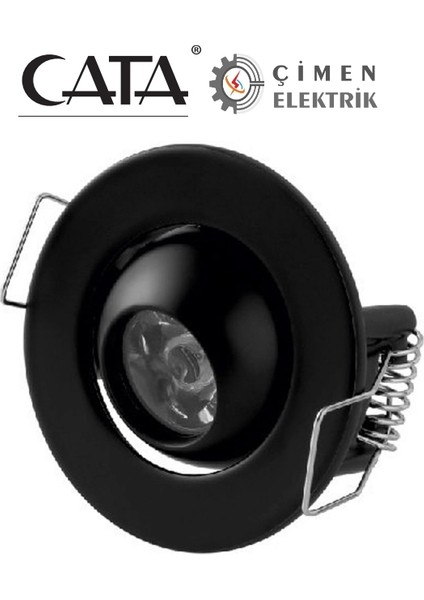 Cata Ct 5268 1.5W Siyah Kasa LED Spot 3200K Gün Işığı