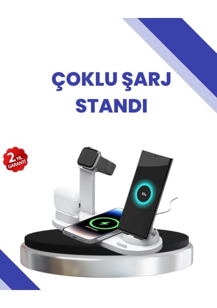 Masaüstü Düzenleyici 4’ü 1 Arada Kablosuz Şarj Aksesuarı
