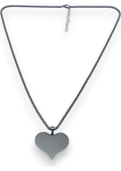 Gümüş Renk Kalp Model Unisex Arnavut Zincir Çelik Kolye - 3316 fırsatları
