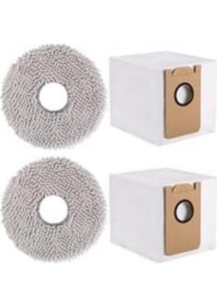Mi Vacuum Mop X10 PLUS,X20 Plus Uyumlu 2 Ad. Mop Paspas,2 Ad.toz Torbası Yedek Parça Seti-4 Parça