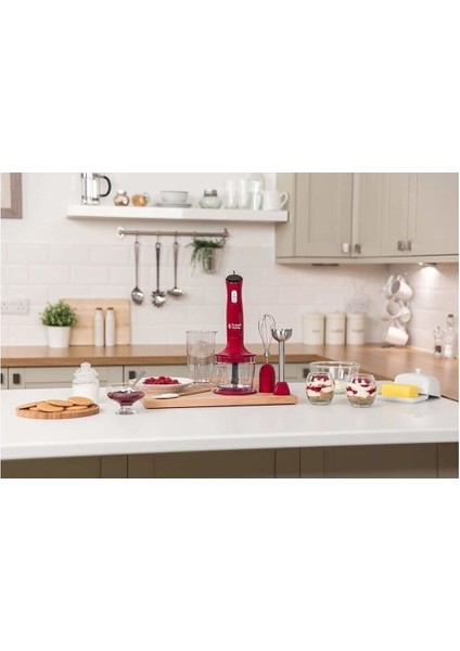 Kırmızı 3-In-1 El Blender, Çok Fonksiyonlu ve Şık Tasarım