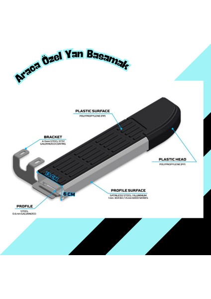 Cıtroen C4 2021- 183 cm Etekli Sline Krom Yan Basamak fiyatları