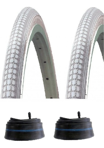 Irc 24 Jant 24X1.3/8 Bisiklet Dış Lastiği Gri x 2 Adet + Irc Iç Lastik Seti
