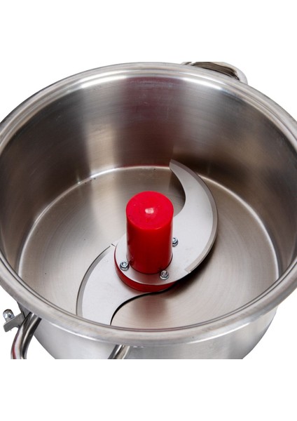 Büyük Boy 4 Bıçaklı Humus ve Nohut Ezme Makinesi 8 Litre Gri Renk