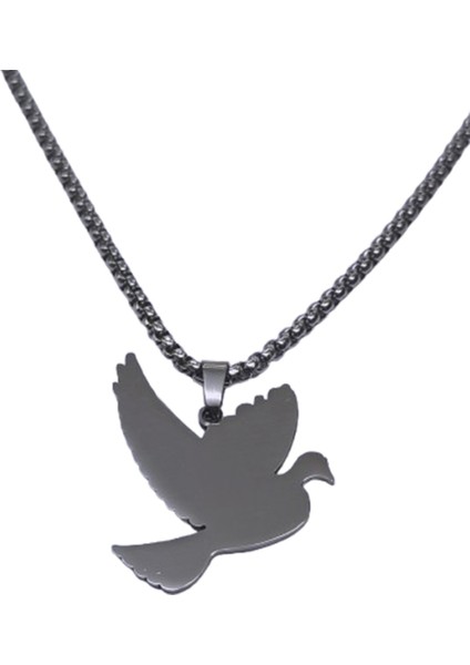 Gümüş Renk Kuş Model Unisex Arnavut Zincir Çelik Kolye - 3309 fiyatları