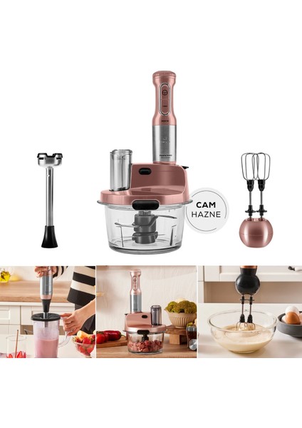 2500W Güçlü Çok Fonksiyonlu Cam Mutfak Robotu ve Blender Kırmızı modelleri