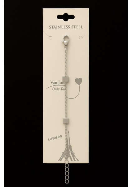 Gümüş Renk Sf Küp Zincir Unisex Çelik Bileklik - 3384 fiyatları