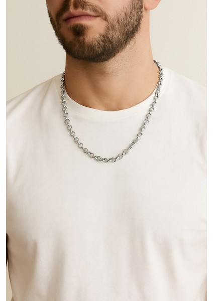 Gümüş Renk Doc Model Zincir 55 Cm. Unisex Çelik Kolye - 3344 fiyatları