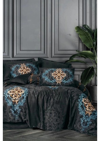 Cotton Box Palace Saten Çift Kişilik Nevresim Takımı Dorhan Siyah fırsatları