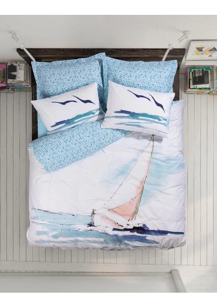 Cotton Box Maritime Nevresim Takımı Çift Kişilik Sail Mavi modelleri