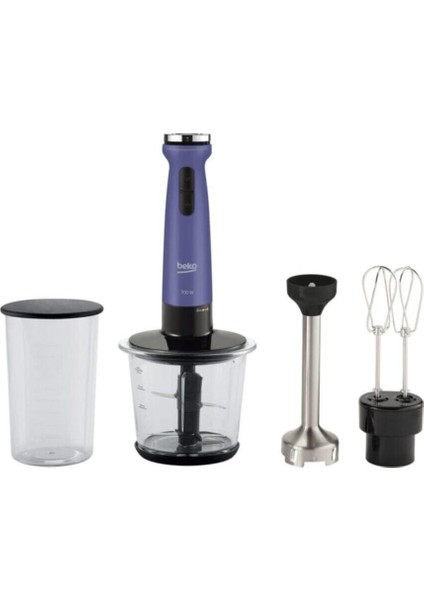 700W Güçlü Çiçek Desenli Blender Seti Beyaz Renk