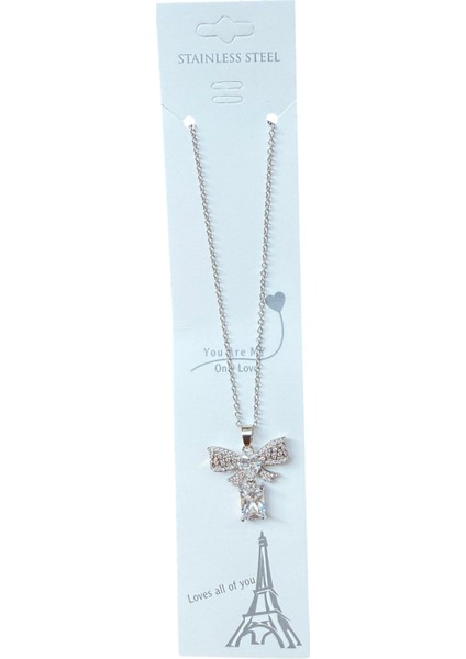 Gümüş Renk Sallantılı Fiyonk Sf Zincir Çelik Kolye - 3641 modelleri