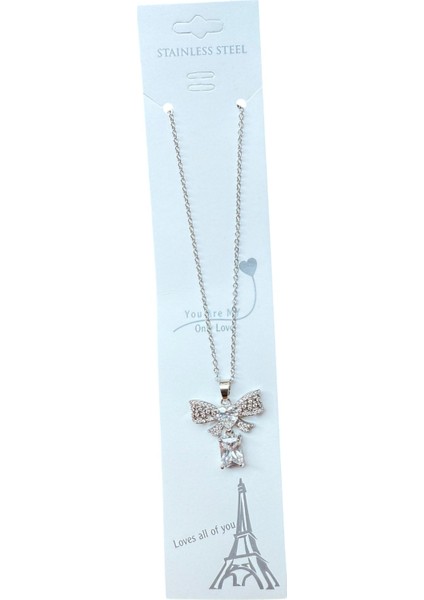 Gümüş Renk Sallantılı Fiyonk Sf Zincir Çelik Kolye - 3641 fırsatları