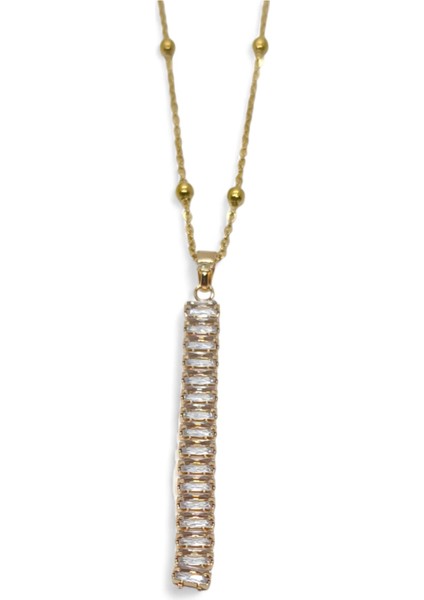 Altın Renk Baget Model Top Zincir Çelik Kolye - 3680 fiyatları