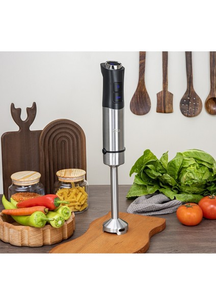 Dikey El Blender 1200W 12 Hız Turbo Paslanmaz Çelik Bıçak Gri fırsatları