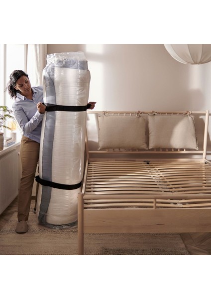 Tek Kişilik Yatak, Açık Mavi, 90X200 Cm, Sert fırsatları