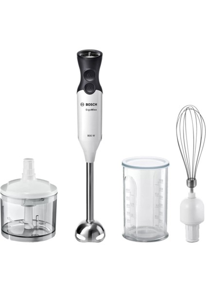 Ergomixx 800W El Blenderı Beyaz-Antrasit, Çok Fonksiyonlu, Kolay Kullanım