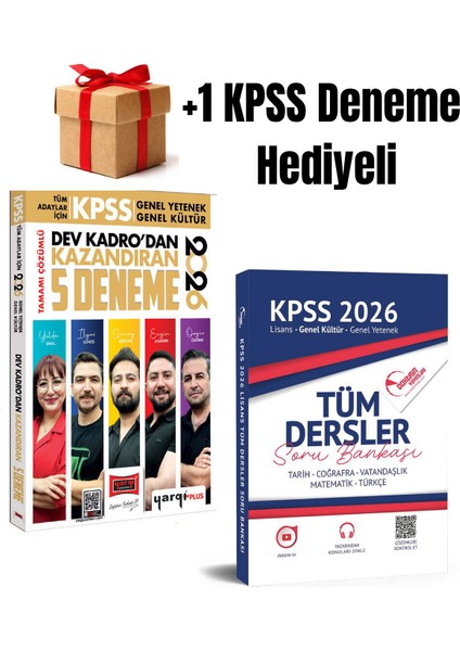 2026 Kpss Yargı 5 Deneme ve Kpss Tüm Dersler Soru Bankası (2 Kitap) +1 Kpss Deneme Hediye