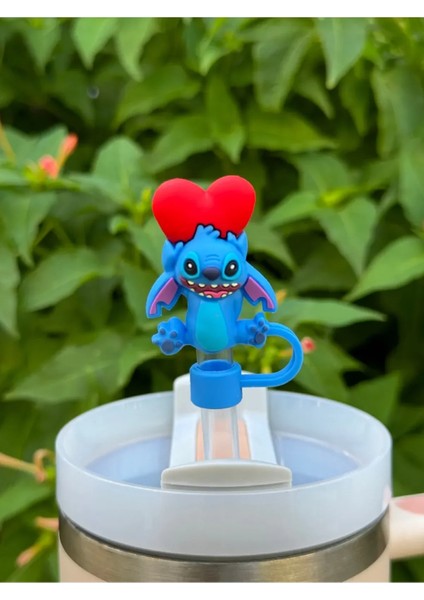 Stitch Termos Aksesuar Pipetli Termos Aksesuarı Pipet Süslemeleri